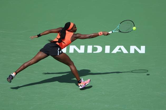 Aryna Sabalenka (Blr) defeated Coco Gauff (USA) at the BNP Paribas Open at Indian Wells TENNIS : Indian Wells 2023 - 15 03 2023 AntoineCouvercelle Panoramic 