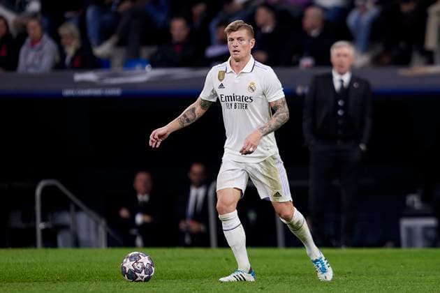 March 15, 2023, Madrid, Madrid, Spain: Toni Kroos of Real Madrid during the Champions League football match between Real Madrid and Liverpool FC at Santiago Bernabeu Stadium in Madrid, Spain, March 15, 2023 Madrid Spain - ZUMAa206 20230315_zsp_a206_199 Copyright: xRubenxAlbarranx