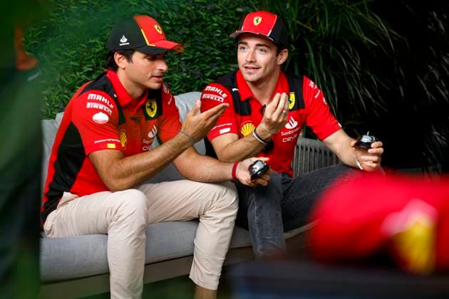 55 Carlos Sainz ESP, Scuderia Ferrari , 16 Charles Leclerc MCO, Scuderia Ferrari , F1 Grand Prix of Saudi Arabia at Jeddah Corniche Circuit on March 16, 2023 in Jeddah, Saudi Arabia Photo by HOCH ZWEI Jeddah Saudi Arabia