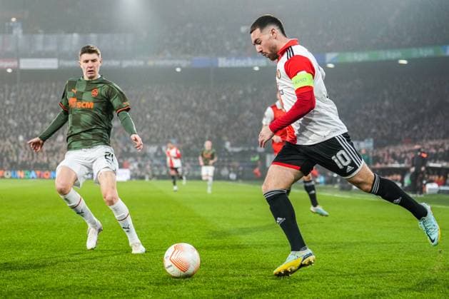UEFA Europa League: Feyenoord v Shakhtar Donetsk Rotterdam - Orkun Kokcu of Feyenoord during the match between Feyenoord v Shakhtar Donetsk at Stadion Feijenoord De Kuip on 16 March 2023 in Rotterdam, the Netherlands. Copyright: xTomxBodex