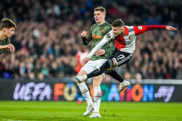 UEFA Europa League: Feyenoord v Shakhtar Donetsk Rotterdam - Sebastian Szymanski of Feyenoord during the match between Feyenoord v Shakhtar Donetsk at Stadion Feijenoord De Kuip on 16 March 2023 in Rotterdam, the Netherlands. Copyright: xTomxBodex