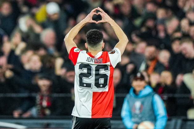 UEFA Europa League: Feyenoord v Shakhtar Donetsk Rotterdam - Oussama Idrissi of Feyenoord celebrates the 4-0 during the match between Feyenoord v Shakhtar Donetsk at Stadion Feijenoord De Kuip on 16 March 2023 in Rotterdam, the Netherlands. Copyright: xTomxBodex
