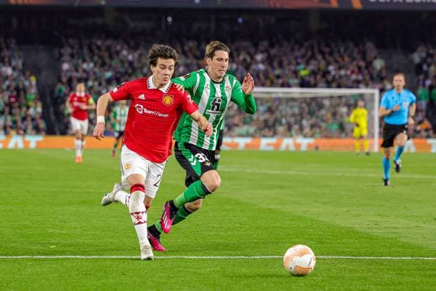 Real Betis v Manchester United, ManU Europa League 16 03 2023. Facundo Pellistri (28) of Manchester United during the Europa League match between Real Betis and Manchester United at Estadio Benito Villamarin, Seville, Spain on 16 March 2023. Editorial use only , Copyright: xNigelxKeenex PSI-17076-0034