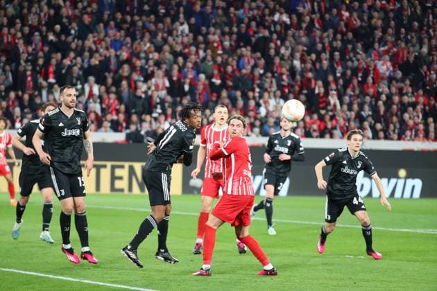 16 03 2023, xtvx, football UEFA Europa League 1 8 final, SC Freiburg Juventus Turin emspor, v l DFL DFB REGULATIONS PROHIBIT ANY USE OF PHOTOGRAPHS as IMAGE SEQUENCES and or QUASI VIDEO Freiburg