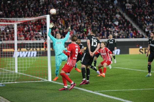 16 03 2023, xtvx, football UEFA Europa League 1 8 final, SC Freiburg Juventus Turin emspor, v l DFL DFB REGULATIONS PROHIBIT ANY USE OF PHOTOGRAPHS as IMAGE SEQUENCES and or QUASI VIDEO Freiburg