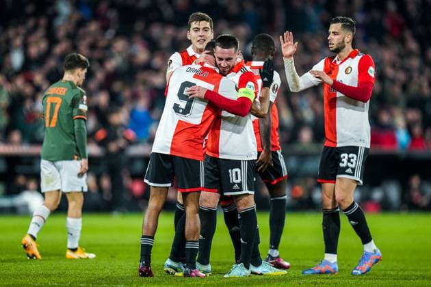 UEFA Europa League: Feyenoord v Shakhtar Donetsk Rotterdam - Danilo Pereira da Silva of Feyenoord celebrates the 7-0 during the match between Feyenoord v Shakhtar Donetsk at Stadion Feijenoord De Kuip on 16 March 2023 in Rotterdam, the Netherlands. Copyright: xYannickxVerhoevenx