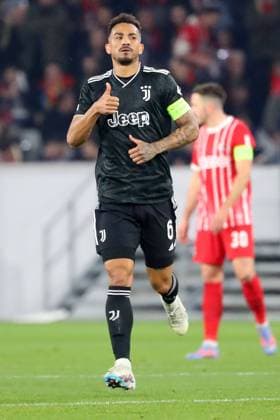 16 03 2023, xtvx, football UEFA Europa League 1 8 final, SC Freiburg Juventus Turin emspor, v l goal celebration after the goal celebrating the goal celebrate 0 1 by Dusan Vlahovic Juventus Turin Danilo Juventus Turin DFL DFB REGULATIONS PROHIBIT ANY USE OF PHOTOGRAPHS as IMAGE SEQUENCES and or QUASI VIDEO Freiburg