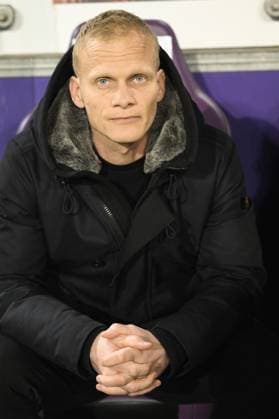 Union s head coach Karel Geraerts pictured during a soccer game between Belgian Royale Union Saint-Gilloise and German Union Berlin, Thursday 16 March 2023 in Anderlecht, Brussels, the return leg of the round of 16 of the UEFA Europa League competition, after a 3-3 draw result at the first leg. LAURIExDIEFFEMBACQ  x63143530x