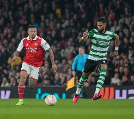 Arsenal v Sporting Clube de Portugal UEFA Europa League Gabriel Jesus of Arsenal during the UEFA Europa League Round of 16 Second Leg match at the Emirates Stadium, London Content Not Available For UK Newspapers Copyright: xNigelxBramleyx FIL-18256-0009 UK Newspapers OUT