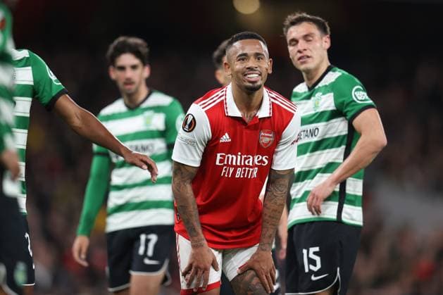 Arsenal gegen Sporting 16. März 2023, London UEFA EUROPA League Fußball Achtelfinale, 2. Spiel Arsenal gegen Sporting Clube de Portugal Gabriel Jesus von Arsenal Foto Charlotte Wilson Abseits London UK  Copyright: xCharlottexWilsonx xOffsidexOffside