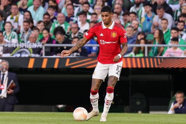 SEVILLE, SPAIN - MARCH 16: Marcus Rashford of Manchester United, ManU FC in action during the UEFA Europa League round of 16 leg two match between Real Betis and Manchester United at Estadio Benito Villamarin on March 16, 2023 in Seville, Spain. SPO 