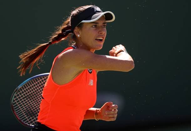 Mandatory Credit: Photo by Ella Ling Shutterstock (13824333n) Sorana Cirstea of Romania in action BNP Paribas Open, Tennis, Day 9, Indian Wells Tennis Garden, California, USA- 16 Mar 2023 BNP Paribas Open, Tennis, Day 9, Indian Wells Tennis Garden, California, USA- 16 Mar 2023 Copyright: xEllaxLing Shutterstockx 13824333n