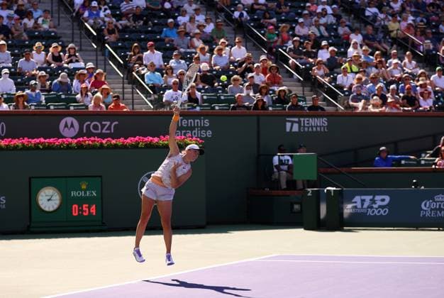 Mandatory Credit: Photo by Ella Ling Shutterstock (13824333j) Iga Swiatek of Poland in action BNP Paribas Open, Tennis, Day 9, Indian Wells Tennis Garden, California, USA- 16 Mar 2023 BNP Paribas Open, Tennis, Day 9, Indian Wells Tennis Garden, California, USA- 16 Mar 2023 Copyright: xEllaxLing Shutterstockx 13824333j