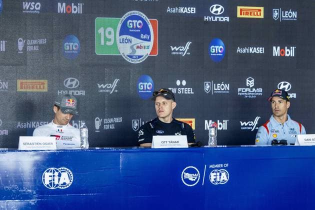 TANAK Ott (EST), M FORD WORLD RALLY TEAM, FORD Puma Rally1 Hybrid, WRC, Motorsport Rallye, WM portrait, SORDO Dani (ESP), HYUNDAI i20 N Rally1 Hybrid, portrait, OGIER Sebastien (FRA), TOYOTA GR Yaris Rally1 Hybrid, portrait during the Rally Guanajuato Mexico 2023, 3rd round of the 2023 WRC World Rally Car Championship, from March 16 to 19, 2023 at Leon, Guanajuato, in Mexico - AUTO - WRC - RALLY GUANAJUATO MEXICO 2023 DPPI Panoramic RPPA_2023_03_Mexico_248