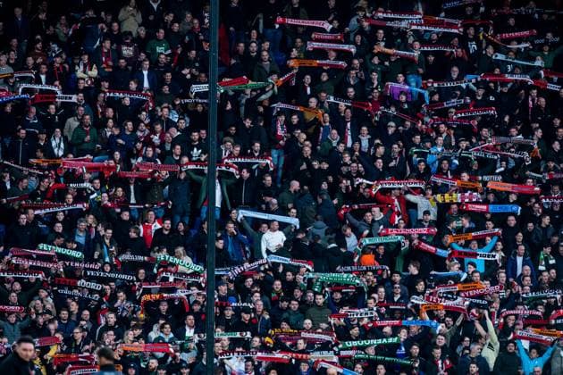 ROTTERDAM - supporters of Feyenoord during the UEFA Europa league round of 16 match between Feyenoord and Shakhtar Donetsk at Feyenoord Stadion de Kuip on March 16, 2023 in Rotterdam, Netherlands. AP Dutch Height COR LASKER Feyenoord v Shakhtar Donetsk: Round of 16 Leg Two - UEFA Europa League 2022 2023 xVIxANPxSportx xCorxLaskerxIVx 465163003 originalFilename: 465163003.jpg