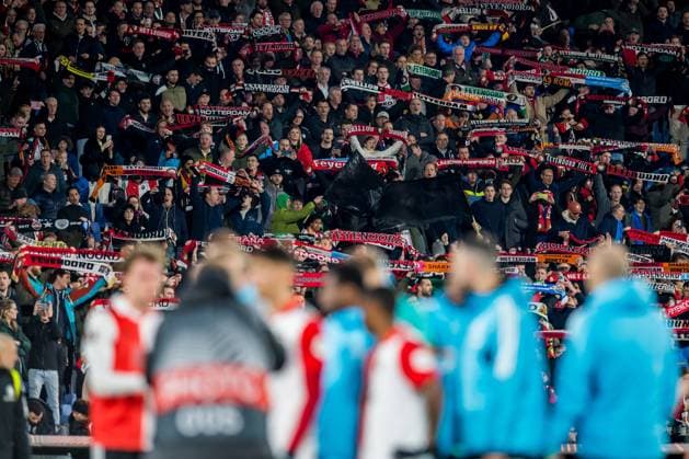 ROTTERDAM - supporters of Feyenoord celebrate victory during the UEFA Europa league round of 16 match between Feyenoord and Shakhtar Donetsk at Feyenoord Stadion de Kuip on March 16, 2023 in Rotterdam, Netherlands. AP Dutch Height COR LASKER Feyenoord v Shakhtar Donetsk: Round of 16 Leg Two - UEFA Europa League 2022 2023 xVIxANPxSportx xCorxLaskerxIVx 465163702 originalFilename: 465163702.jpg
