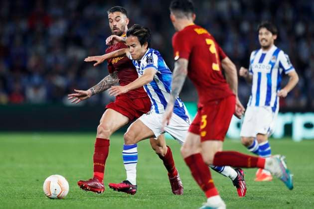 Takefusa Kubo (Sociedad), MARCH 16, 2023 - Football Soccer : UEFA Europa League round of 16 2nd leg match between Real Sociedad 0-0 AS Roma at Reale Arena in San Sebastian, Spain. Noxthirdxpartyxsales  (213555314)