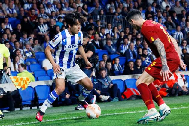 Takefusa Kubo (Sociedad), MARCH 16, 2023 - Football Soccer : UEFA Europa League round of 16 2nd leg match between Real Sociedad 0-0 AS Roma at Reale Arena in San Sebastian, Spain. Noxthirdxpartyxsales  (213555330)