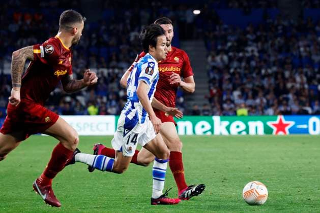 Takefusa Kubo (Sociedad), MARCH 16, 2023 - Football Soccer : UEFA Europa League round of 16 2nd leg match between Real Sociedad 0-0 AS Roma at Reale Arena in San Sebastian, Spain. Noxthirdxpartyxsales  (213555334)