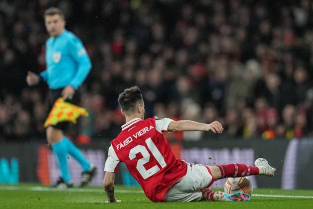 London, England, March 16th 2023: London, England, March 16th 2023: Fabio Vieira of Arsenal during the UEFA Europa League round of 16 leg two match between Arsenal FC and Sporting CP at Emirates Stadium on March 16, 2023 in London, United Kingdom . (Photo by Pedro Loureiro SPP) (Pedro Loureiro SPP) (Pedro Loureiro SPP) Copyright: xPedroxLoureiro SPPx spp-en-PeLo-SPP_166761