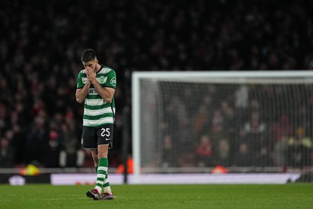 London, England, March 16th 2023: London, England, March 16th 2023: Goncalo Inacio of Sporting during the UEFA Europa League round of 16 leg two match between Arsenal FC and Sporting CP at Emirates Stadium on March 16, 2023 in London, United Kingdom . (Photo by Pedro Loureiro SPP) (Pedro Loureiro SPP) (Pedro Loureiro SPP)  Copyright: xPedroxLoureiro SPPx spp-en-PeLo-SPP_166782
