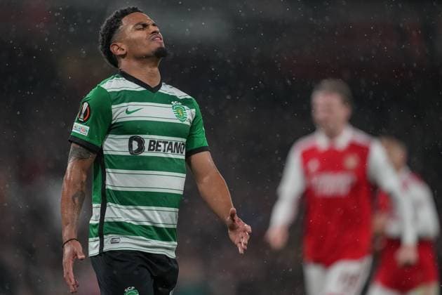 London, England, March 16th 2023: London, England, March 16th 2023: Edwards of Sporting during the UEFA Europa League round of 16 leg two match between Arsenal FC and Sporting CP at Emirates Stadium on March 16, 2023 in London, United Kingdom. (Photo by Pedro Loureiro SPP) (Pedro Loureiro SPP) (Pedro Loureiro SPP) Copyright: xPedroxLoureiro SPPx spp-en-PeLo-SPP_166774