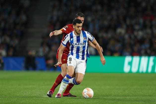 Mikel Merino (Sociedad), MARCH 16, 2023 - Football Soccer : UEFA Europa League Round of 16 2nd leg match between Real Sociedad 0-0 AS Roma at the Reale Arena in San Sebastian, Spain. Noxthirdxpartyxsales  (213562903)