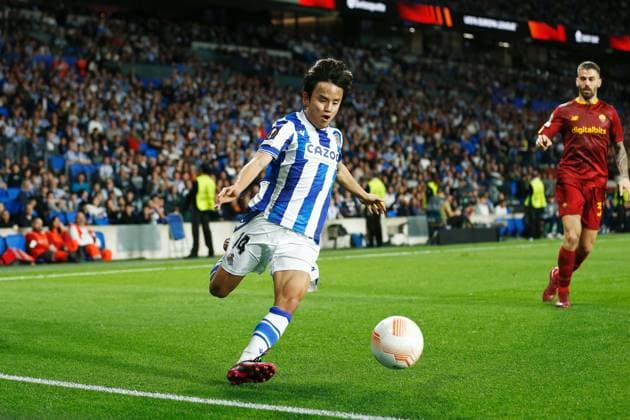 Takefusa Kubo (Sociedad), MARCH 16, 2023 - Football Soccer : UEFA Europa League Round of 16 2nd leg match between Real Sociedad 0-0 AS Roma at the Reale Arena in San Sebastian, Spain. Noxthirdxpartyxsales  (213563779)