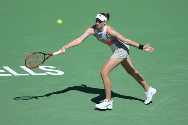 Elena Rybakina at the BNP Paribas Open at Indian Wells TENNIS : Indian Wells 2023 - 16 03 2023 AntoineCouvercelle Panoramic 