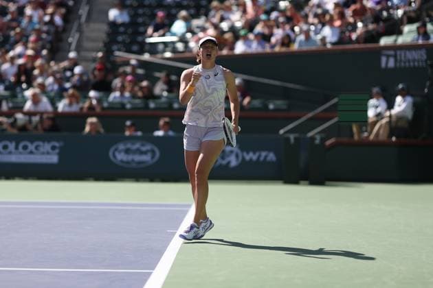 Iga Swiatek at the BNP Paribas Open at Indian Wells TENNIS : Indian Wells 2023 - 16 03 2023 AntoineCouvercelle Panoramic 