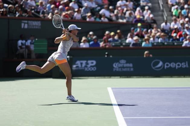 Iga Swiatek at the BNP Paribas Open at Indian Wells TENNIS : Indian Wells 2023 - 16 03 2023 AntoineCouvercelle Panoramic 