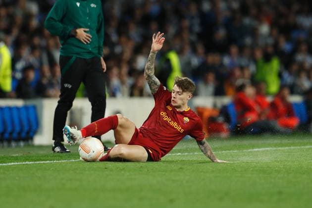 Nicola Zalewski (Roma), MARCH 16, 2023 - Football Soccer : UEFA Europa League Round of 16 2nd leg match between Real Sociedad 0-0 AS Roma at the Reale Arena in San Sebastian, Spain. Noxthirdxpartyxsales  (213564407)