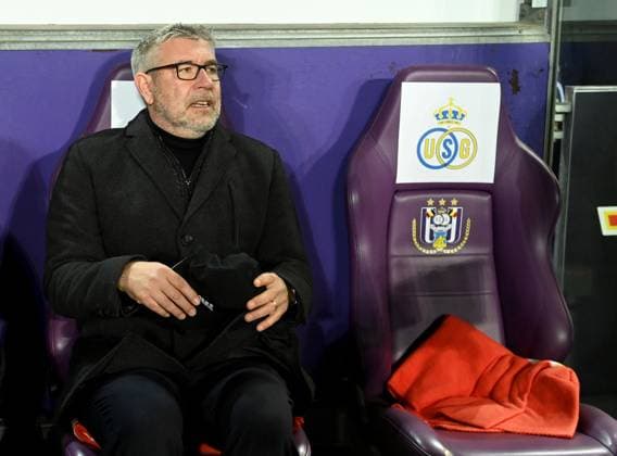 Football, men, season 2022 2023, Europa League Round of 16, second leg , Royale Union Saint Gilloise 1 FC Union Berlin 3 0 , coach Urs Fischer 1 FC Union on the bench, 16 03 2023, Copyright: xMatthiasxKochx