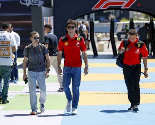 LECLERC Charles (mco), Scuderia Ferrari SF-23, and TODT Nicolas, in the paddock, during the Formula 1 STC Saudi Arabian Grand Prix 2023, 2nd round of the 2023 Formula One World Championship, WM, Weltmeisterschaft from March 17 to 19, 2023 on the Jeddah Corniche Circuit, in Jeddah, Saudi Arabia - F1 - SAUDI ARABIAN GRAND PRIX 2023 DPPI Panoramic F12023GP02SAU_JK240689