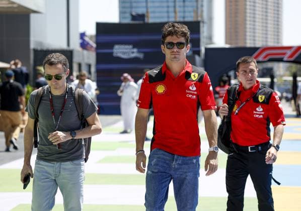 LECLERC Charles (mco), Scuderia Ferrari SF-23, and TODT Nicolas, in the paddock, during the Formula 1 STC Saudi Arabian Grand Prix 2023, 2nd round of the 2023 Formula One World Championship, WM, Weltmeisterschaft from March 17 to 19, 2023 on the Jeddah Corniche Circuit, in Jeddah, Saudi Arabia - F1 - SAUDI ARABIAN GRAND PRIX 2023 DPPI Panoramic F12023GP02SAU_JK240705