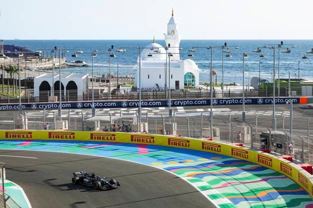 63 George Russell GBR, Mercedes AMG Petronas F1 Team , F1 Grand Prix of Saudi Arabia at Jeddah Corniche Circuit on March 17, 2023 in Jeddah, Saudi Arabia Photo by HOCH ZWEI Jeddah Saudi Arabia