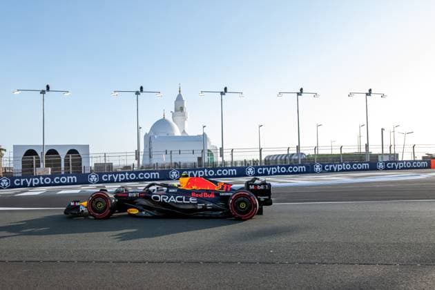 JEDDAH, SAUDI ARABIA: Sergio Perez, racing for the Red Bull Racing team during the 2023 Formula 1 Saudi Arabian Grand Prix at the Jeddah Corniche Circuit in Jeddah, Saudi Arabia
