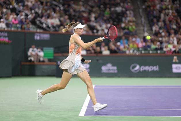 Elena Rybakina defeated Iga Swiatek at the BNP Paribas Open at Indian Wells TENNIS : Indian Wells 2023 - 17 03 2023 AntoineCouvercelle Panoramic 
