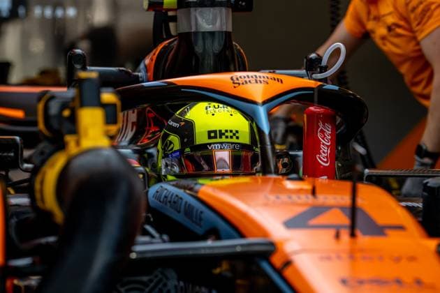 JEDDAH, SAUDI ARABIA: Lando Norris, racing for the McLaren F1 team during the 2023 Formula 1 Saudi Arabian Grand Prix at the Jeddah Corniche Circuit in Jeddah, Saudi Arabia