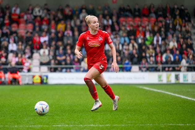 18 03 2023, GER, Football, FLYERALARM Womens Bundesliga 2022 2023, 1 FC Cologne FC Bayern Munich Celina Degen Cologne during the match Cologne Franz Kremer Stadium North Rhine Westphalia Germany