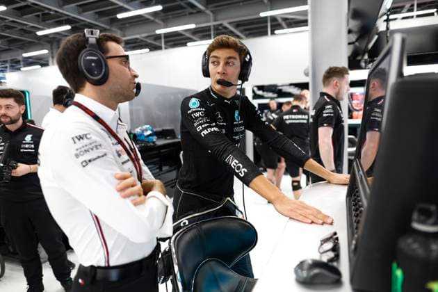 63 George Russell GBR, Mercedes AMG Petronas F1 Team , F1 Grand Prix of Saudi Arabia at Jeddah Corniche Circuit on March 18, 2023 in Jeddah, Saudi Arabia Photo by HOCH ZWEI Jeddah Saudi Arabia