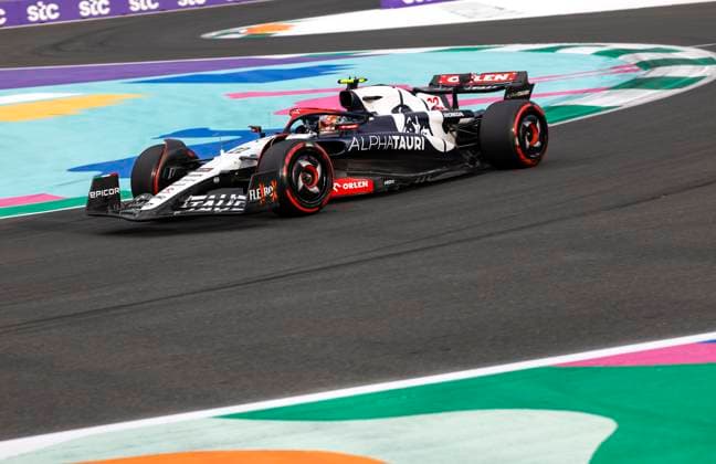 22 Yuki Tsunoda JPN, Scuderia AlphaTauri , F1 Grand Prix of Saudi Arabia at Jeddah Corniche Circuit on March 18, 2023 in Jeddah, Saudi Arabia Photo by HOCH ZWEI Jeddah Saudi Arabia