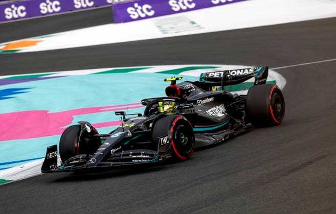 44 Lewis Hamilton GBR, Mercedes AMG Petronas F1 Team , F1 Grand Prix of Saudi Arabia at Jeddah Corniche Circuit on March 18, 2023 in Jeddah, Saudi Arabia Photo by HOCH ZWEI Jeddah Saudi Arabia