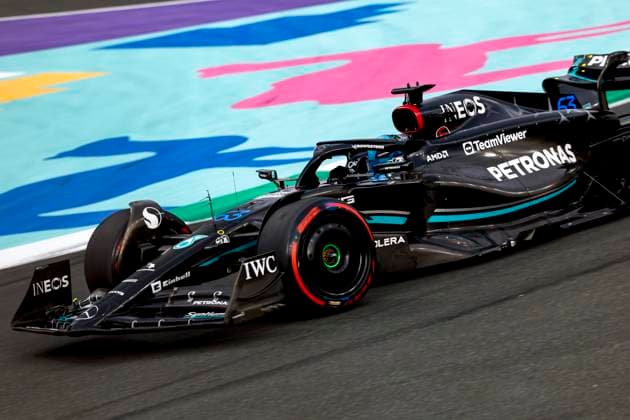 63 George Russell GBR, Mercedes AMG Petronas F1 Team , F1 Grand Prix of Saudi Arabia at Jeddah Corniche Circuit on March 18, 2023 in Jeddah, Saudi Arabia Photo by HOCH ZWEI Jeddah Saudi Arabia