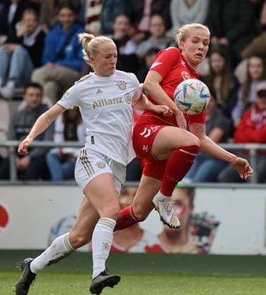 Lea Schüller Bayern , Celina Degen Köln , 1 FC Köln FC Bayern München, Flyeralarm Womens Bundesliga, Matchday 15, Cologne, Germany, 18 03 2023