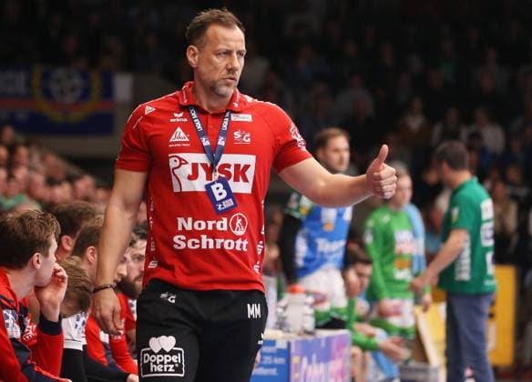 BAU 18 03 2023 Göppingen Handball Frisch Auf Göppingen vs SG Flensburg Handewitt , Coach Maik Machulla Flensburg