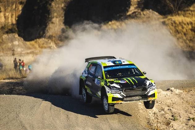 21 Oliver SOLBERG (SWE), Elliott EDMONDSON (GBR), SKODA FABIA RS, RC2, Rally2, action during the Rally Guanajuato Mexico 2023, 3rd round of the 2023 WRC, Motorsport Rallye, WM World Rally Car Championship, from March 16 to 19, 2023 at Leon, Guanajuato, in Mexico - AUTO - WRC - RALLY GUANAJUATO MEXICO 2023 DPPI Panoramic RPPA_2023_03_Mexico_619