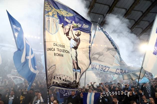 Rome, Italy 19.03.2023: Choreography of the Lazio fans in the Curva Nord before the Serie A Championship, football match derby between SS Lazio vs AS Roma at Stadio Olimpico in Rome, Italy.  Copyright: xmarcoxiacobuccix xipa-agency.netx xmarcoxiacobuccix 0 IPA_IPA36836139