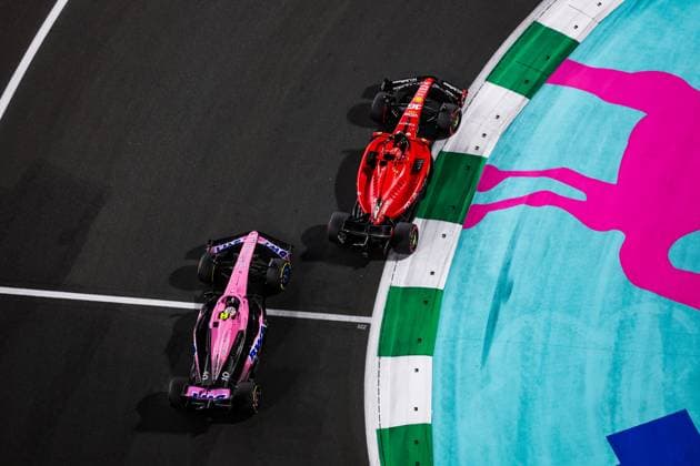 10 GASLY Pierre (fra), Alpine F1 Team A523, 16 LECLERC Charles (mco), Scuderia Ferrari SF-23, action during the Formula 1 STC Saudi Arabian Grand Prix 2023, 2nd round of the 2023 Formula One World Championship, WM, Weltmeisterschaft from March 17 to 19, 2023 on the Jeddah Corniche Circuit, in Jeddah, Saudi Arabia - F1 - SAUDI ARABIAN GRAND PRIX 2023 - RACE DPPI Panoramic 20230319_GOOD1288