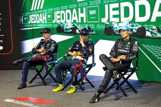 1 Max Verstappen NLD, Oracle Red Bull Racing , 11 Sergio Perez MEX, Oracle Red Bull Racing , 14 Fernando Alonso ESP, Aston Martin Aramco Cognizant F1 Team , F1 Grand Prix of Saudi Arabia at Jeddah Corniche Circuit on March 19, 2023 in Jeddah, Saudi Arabia Photo by HOCH ZWEI Jeddah Saudi Arabia
